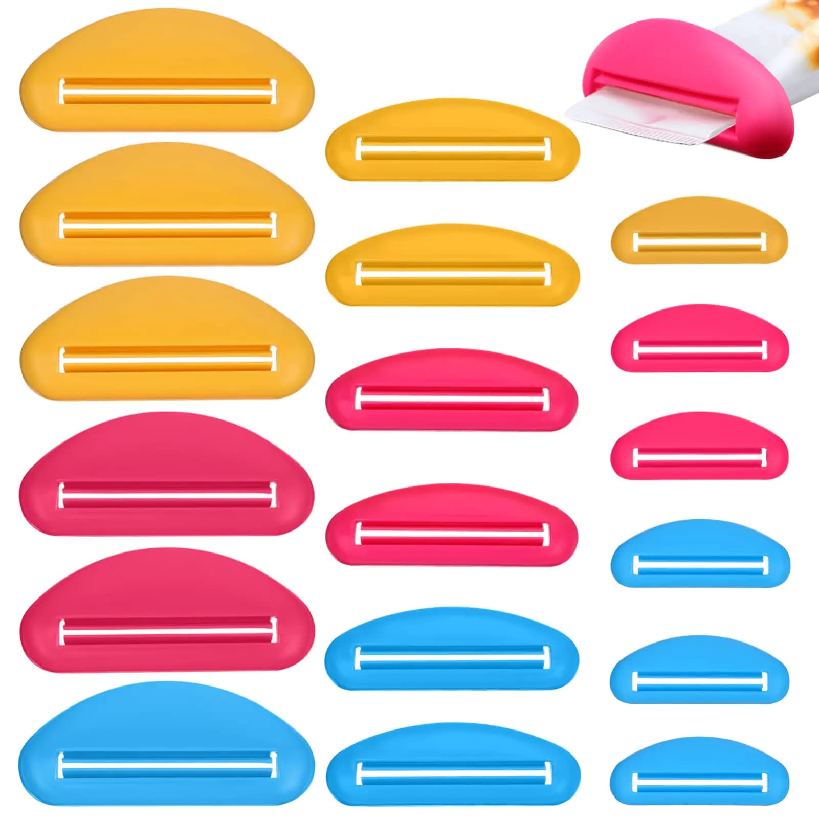 Plastic Toothpaste Tube Squeezer Clips Pack of 18