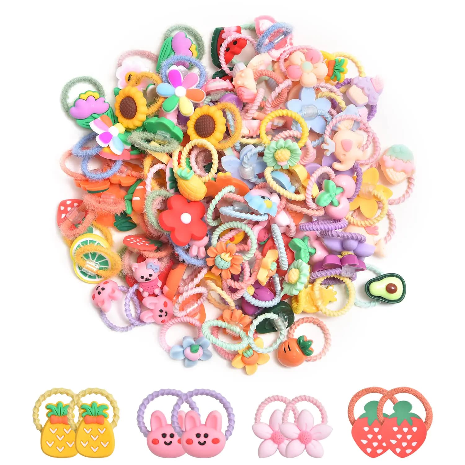 Colorful Baby Hair Ties 100 Piece Set