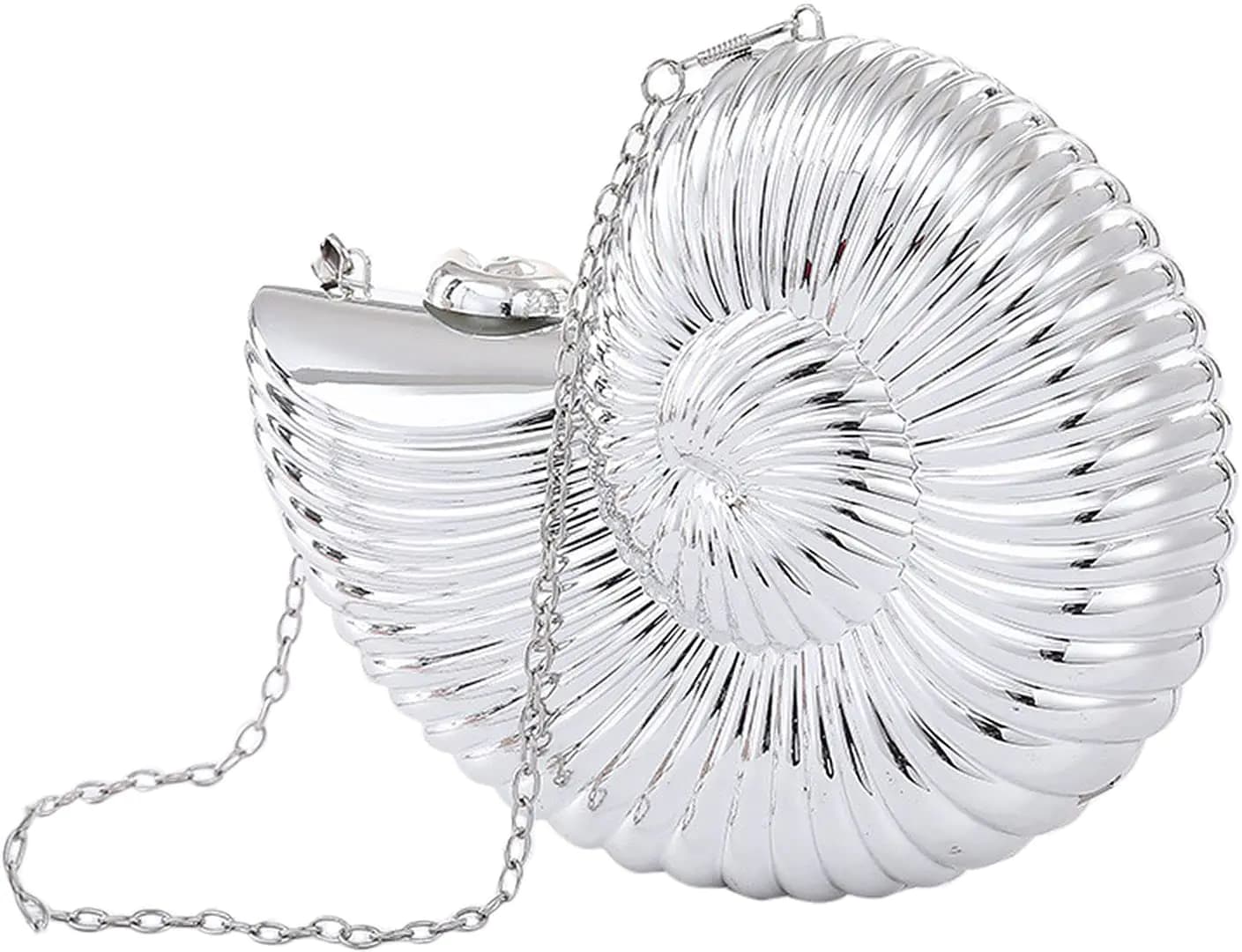 QZUnique Conch Crossbody Shoulder Bag Chain Strap Handbags Acrylic Women Fashion Evening Clutch Purse