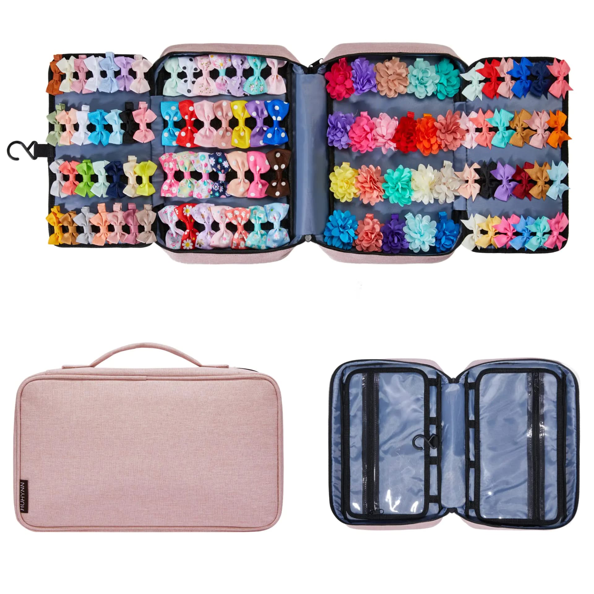 Hair Accessories Organizer Storage Bag Pink