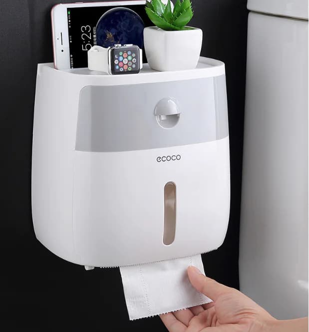 Tissue Box and Bathroom Storage Organizer Shelf