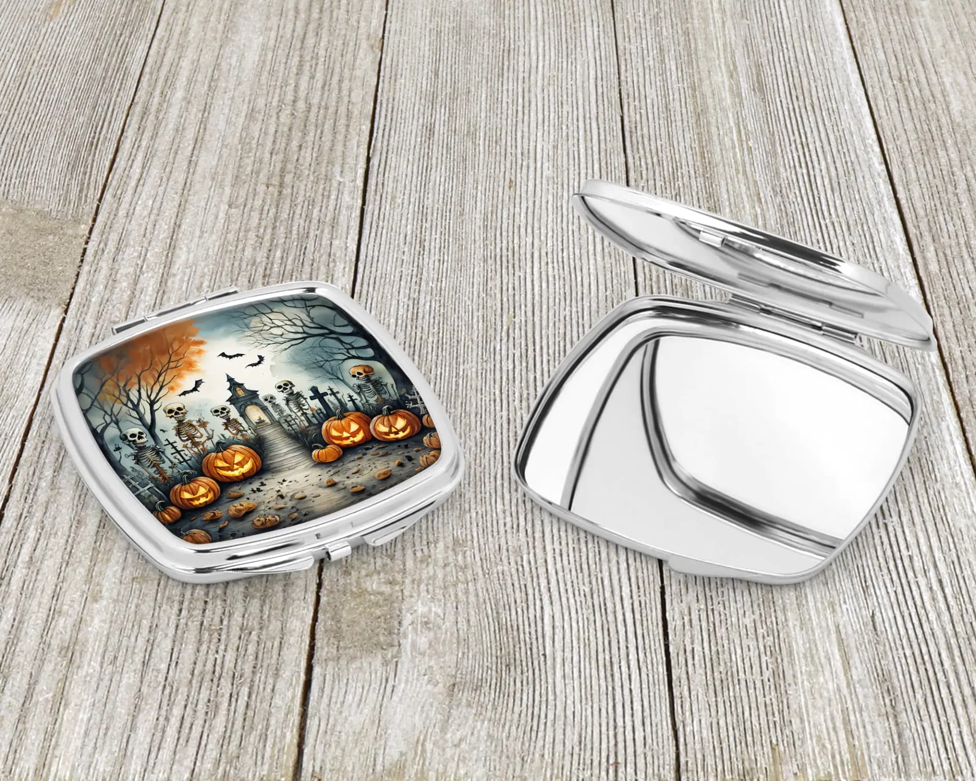 Skeleton Spooky Halloween Compact Mirror