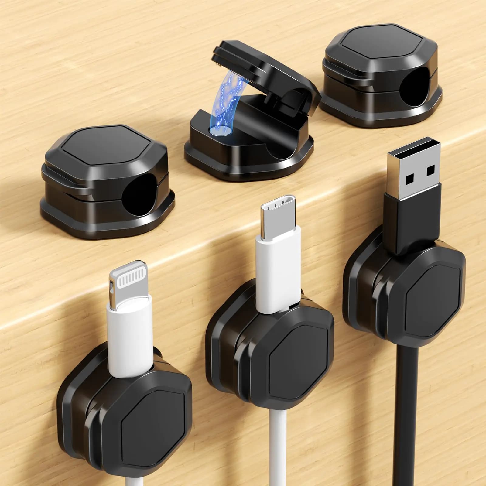 Magnetic Cable Clips Organizer Set of Six