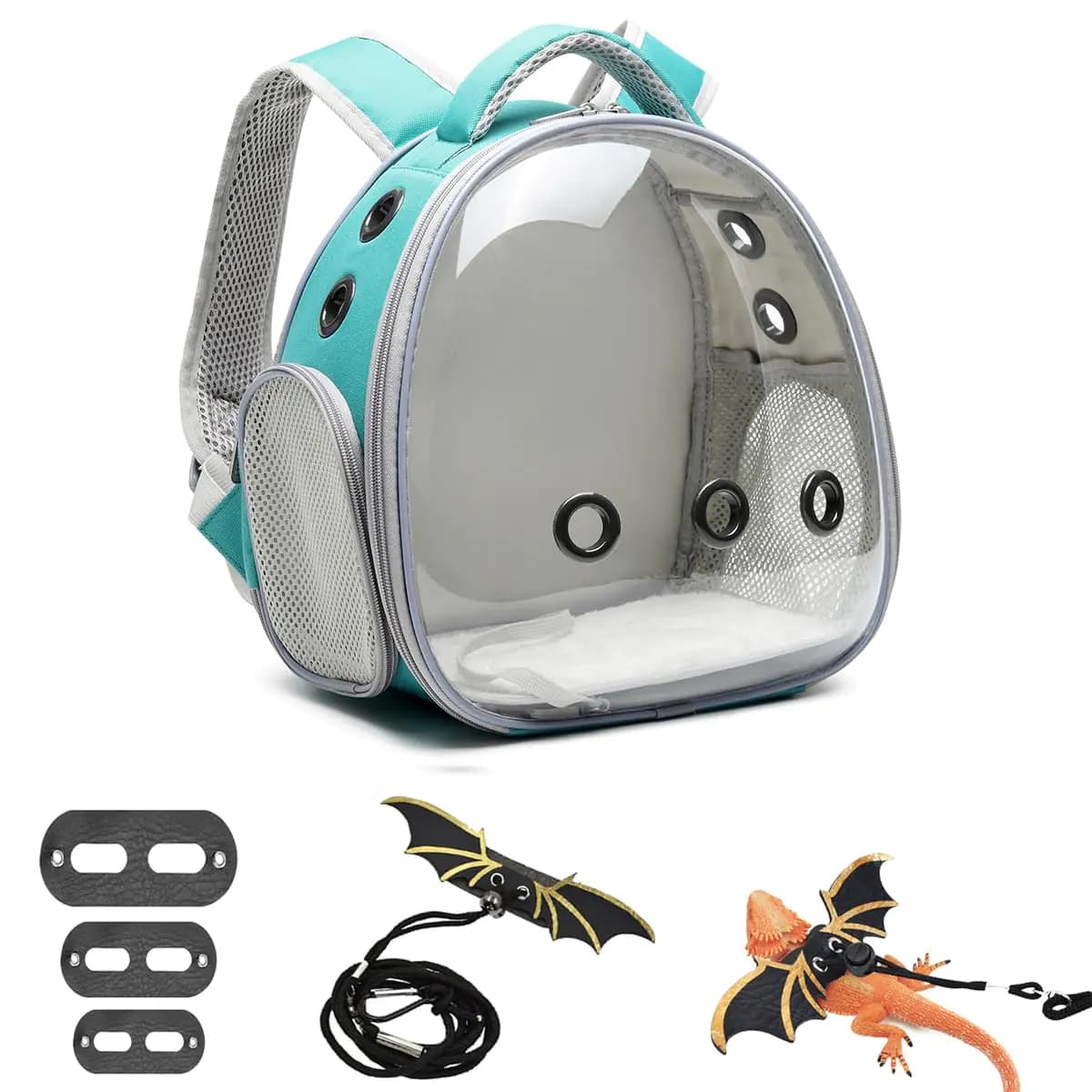 Bearded Dragon Bubble Backpack Carrier With Harness