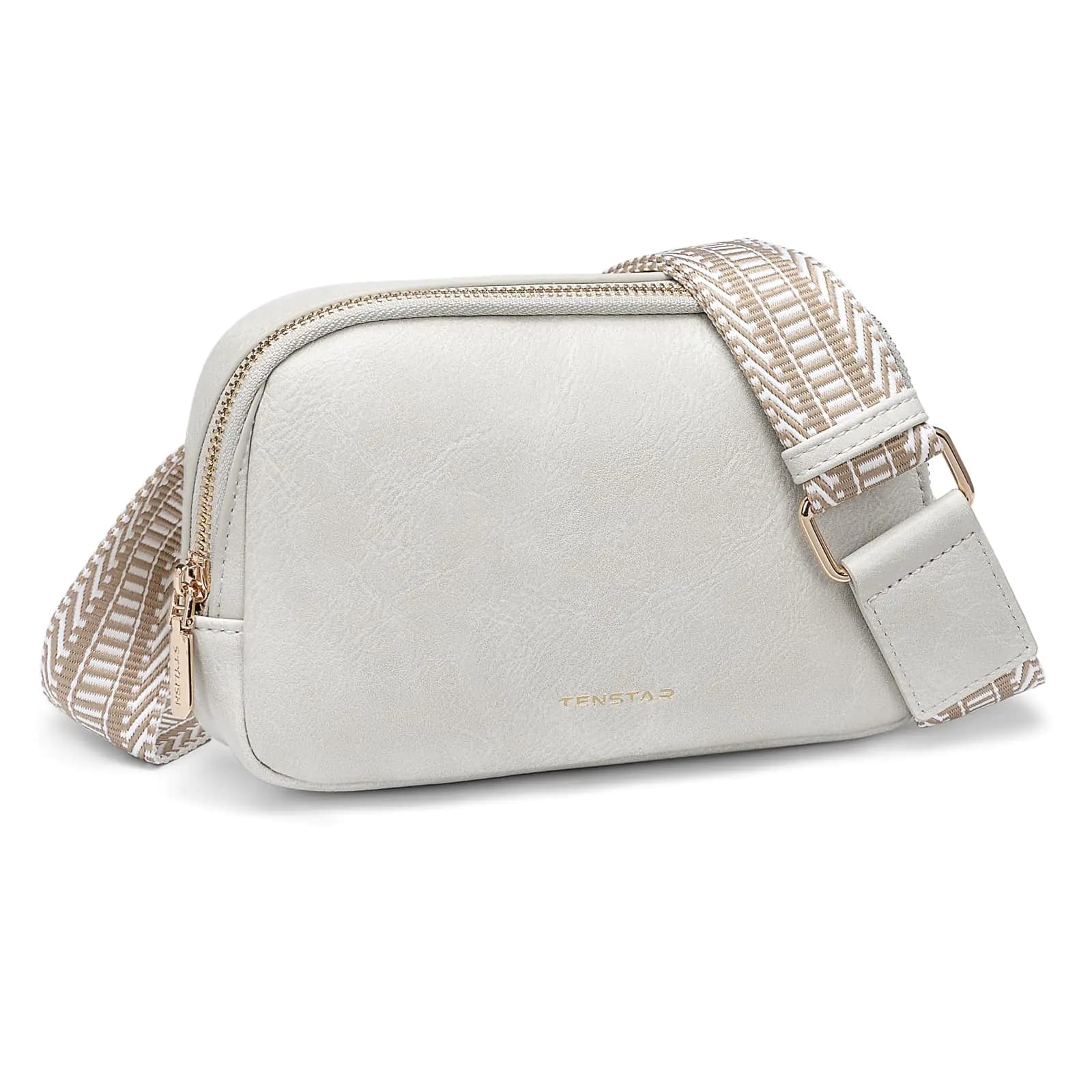 Mini Crossbody Belt Bag Grey Vegan Leather