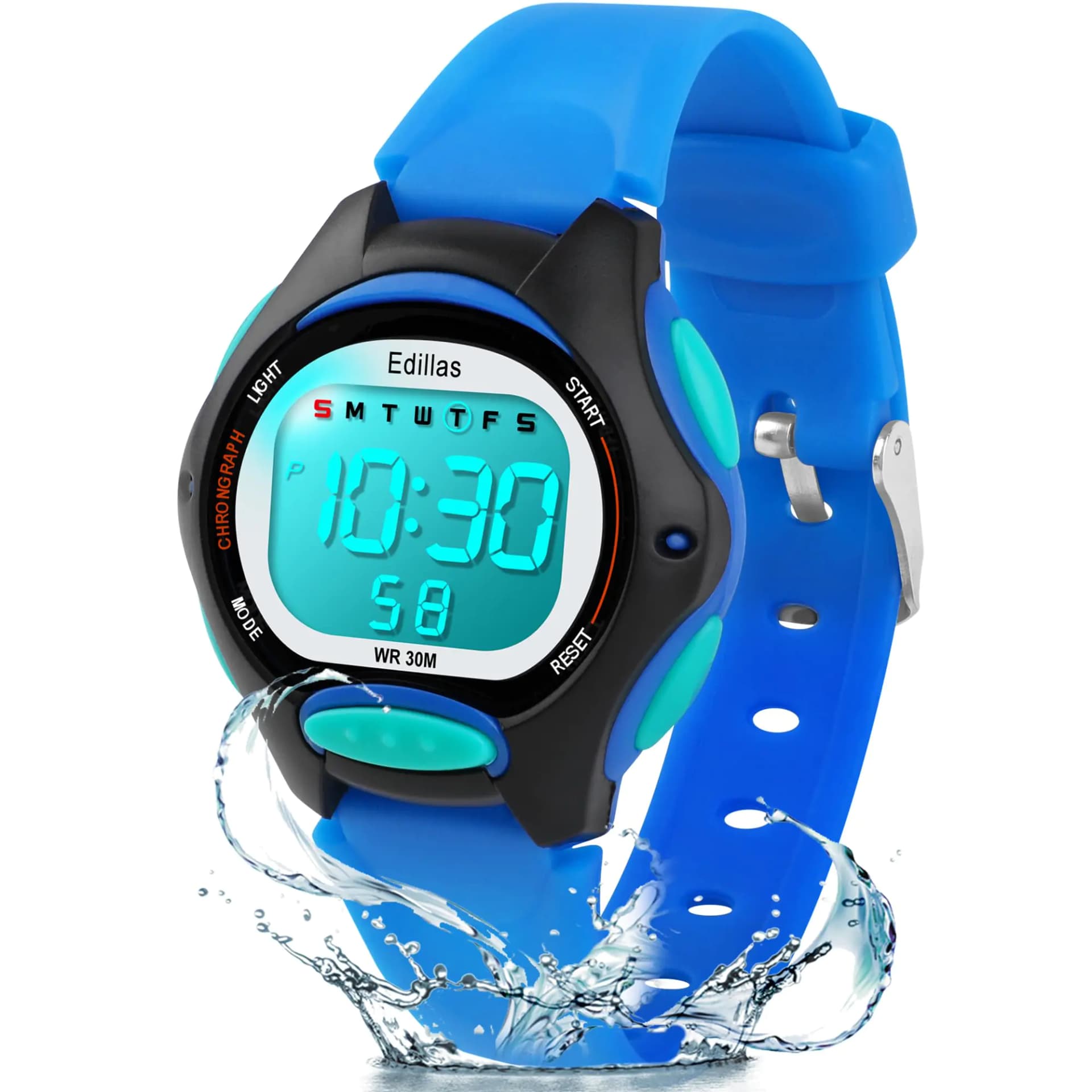 Kids Digital Sports Watch Waterproof Stopwatch Alarm