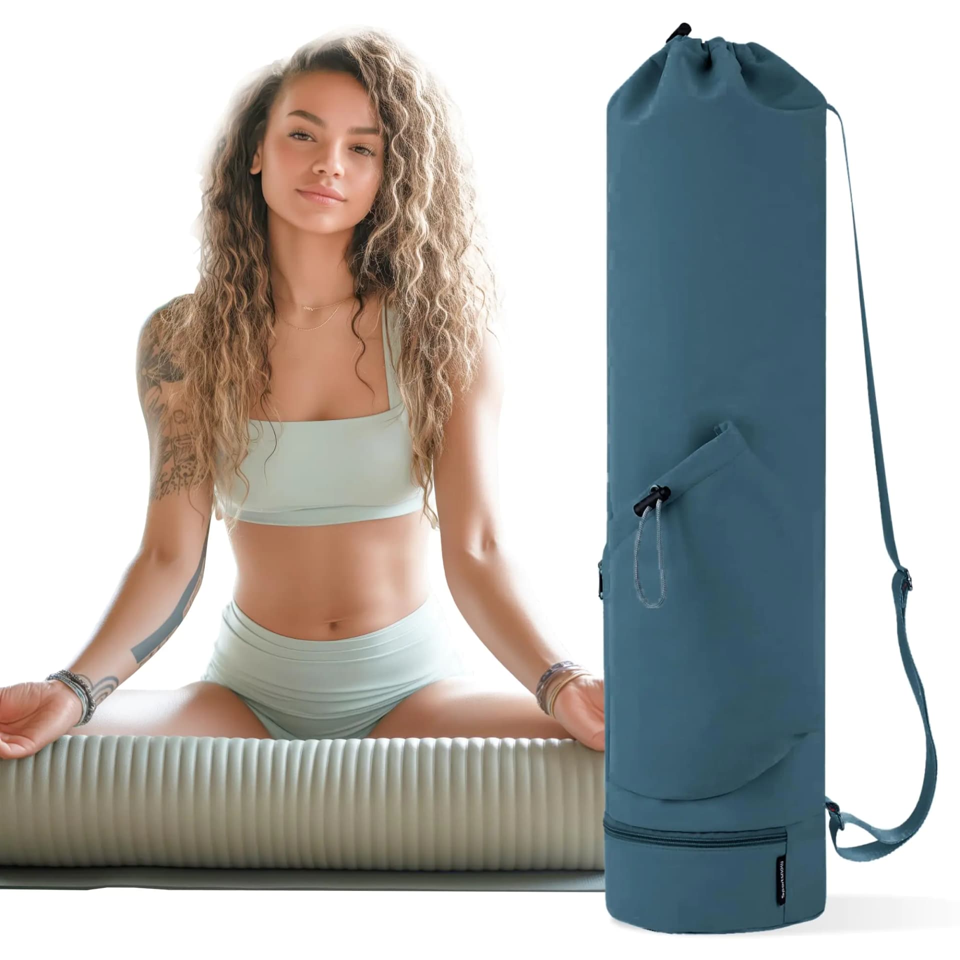 Yoga Mat Carrier Bag With Water Bottle Pocket
