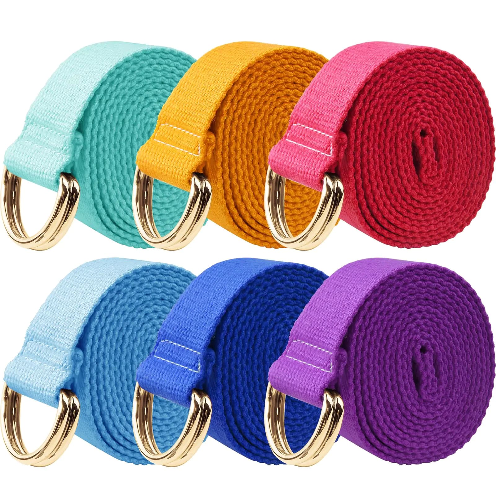 Yoga Stretching Strap Six Pack Assorted Colors