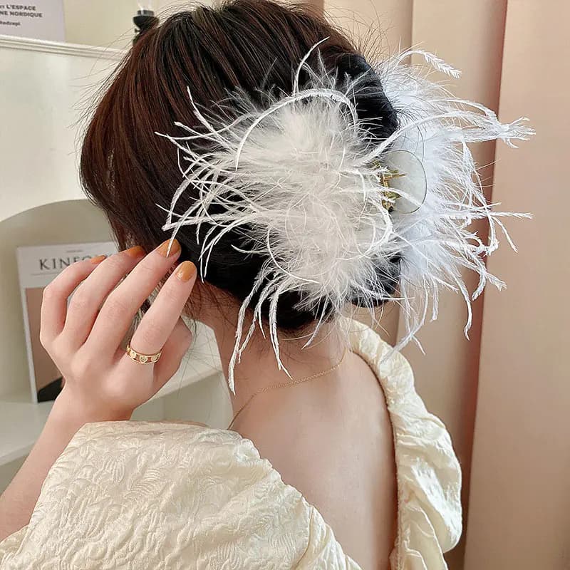 Elegant Fluffy Shark Hairpin Hair Accessories