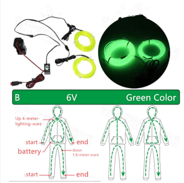 Fluorescent Dance Performance Costume with LED Lights
