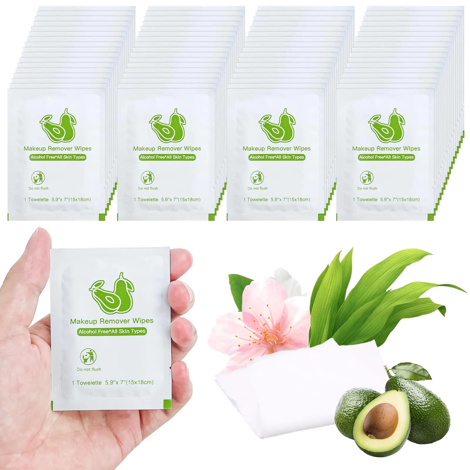 Individually Wrapped Makeup Remover Wipes, 200 Count