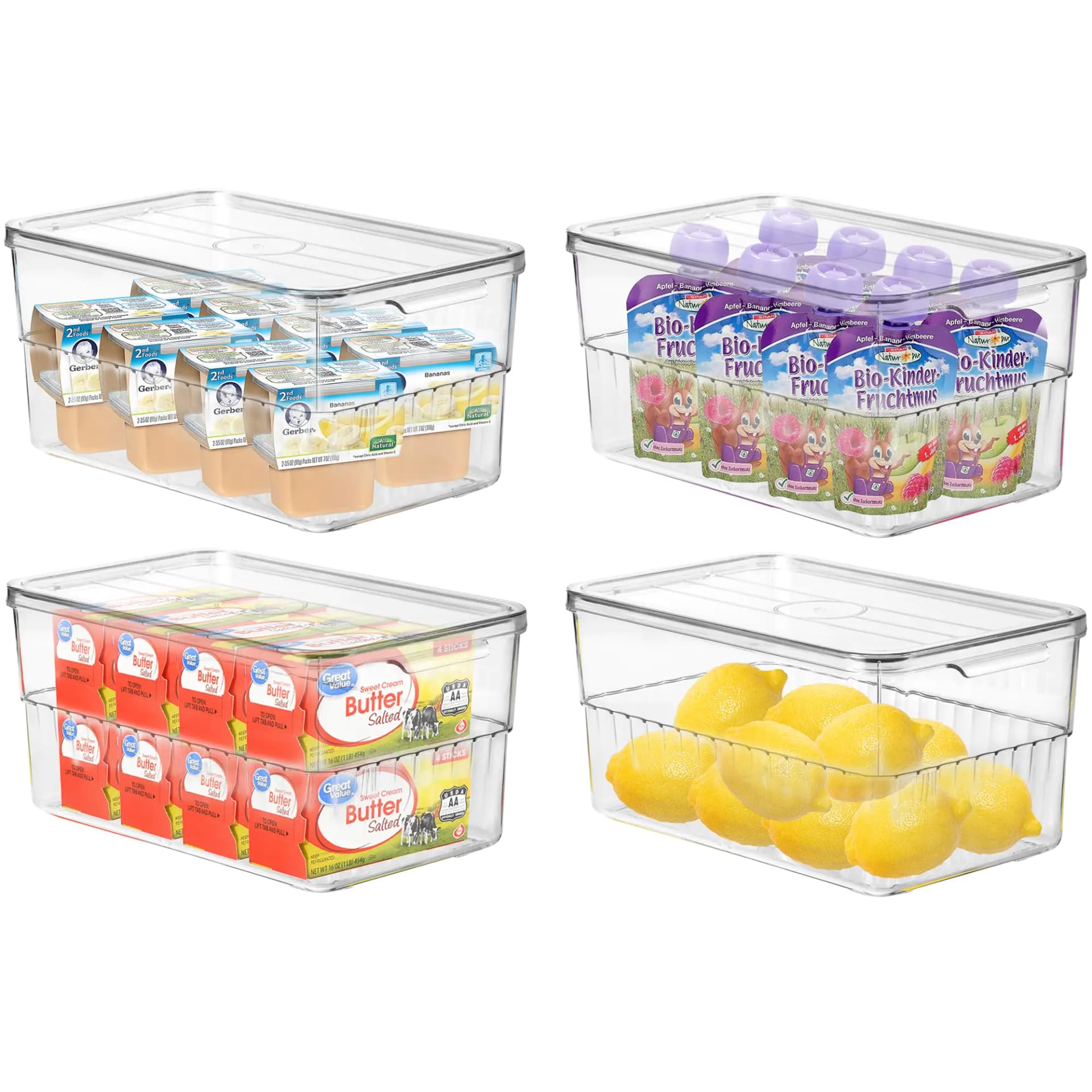 Clear Plastic Storage Bins with Lids, 4-Pack