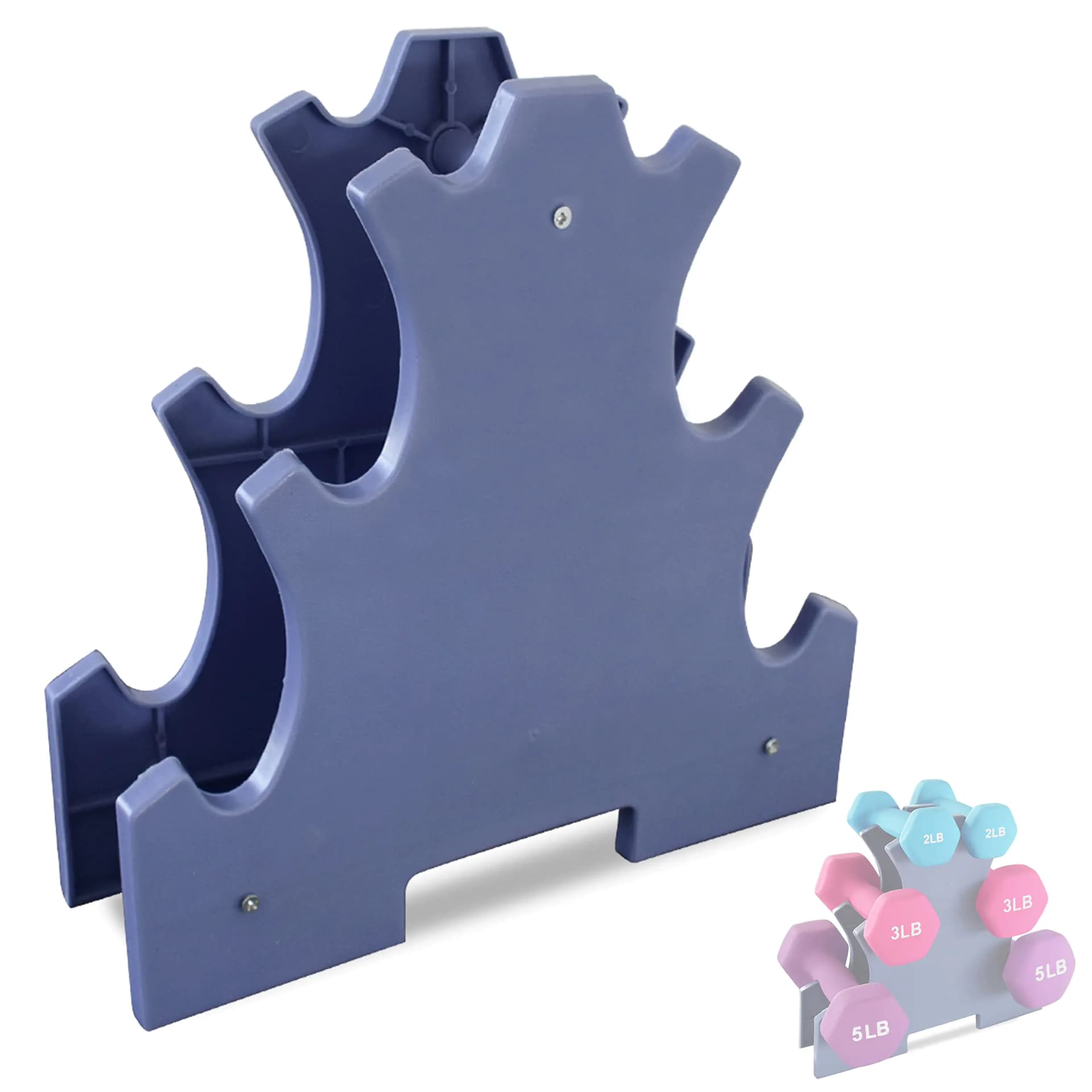 Three Tier Dumbbell Rack Stand Blue