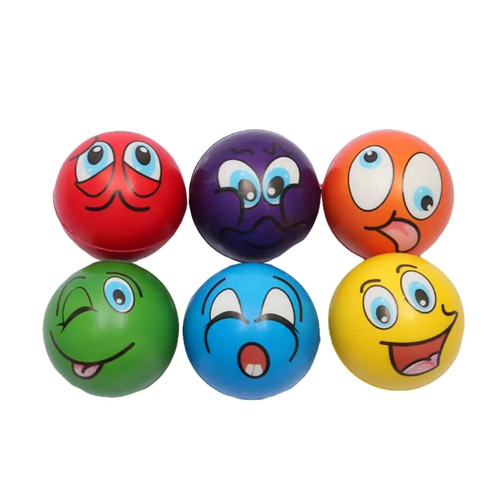 5cm Yellow Emoji PU Stress Ball for Kids Toys