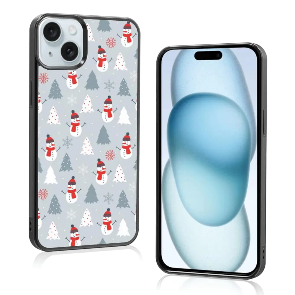 TRADAY Christmas Phone Case Snowman Compatible with iPhone 15 Plus Winter Phone Case Holiday