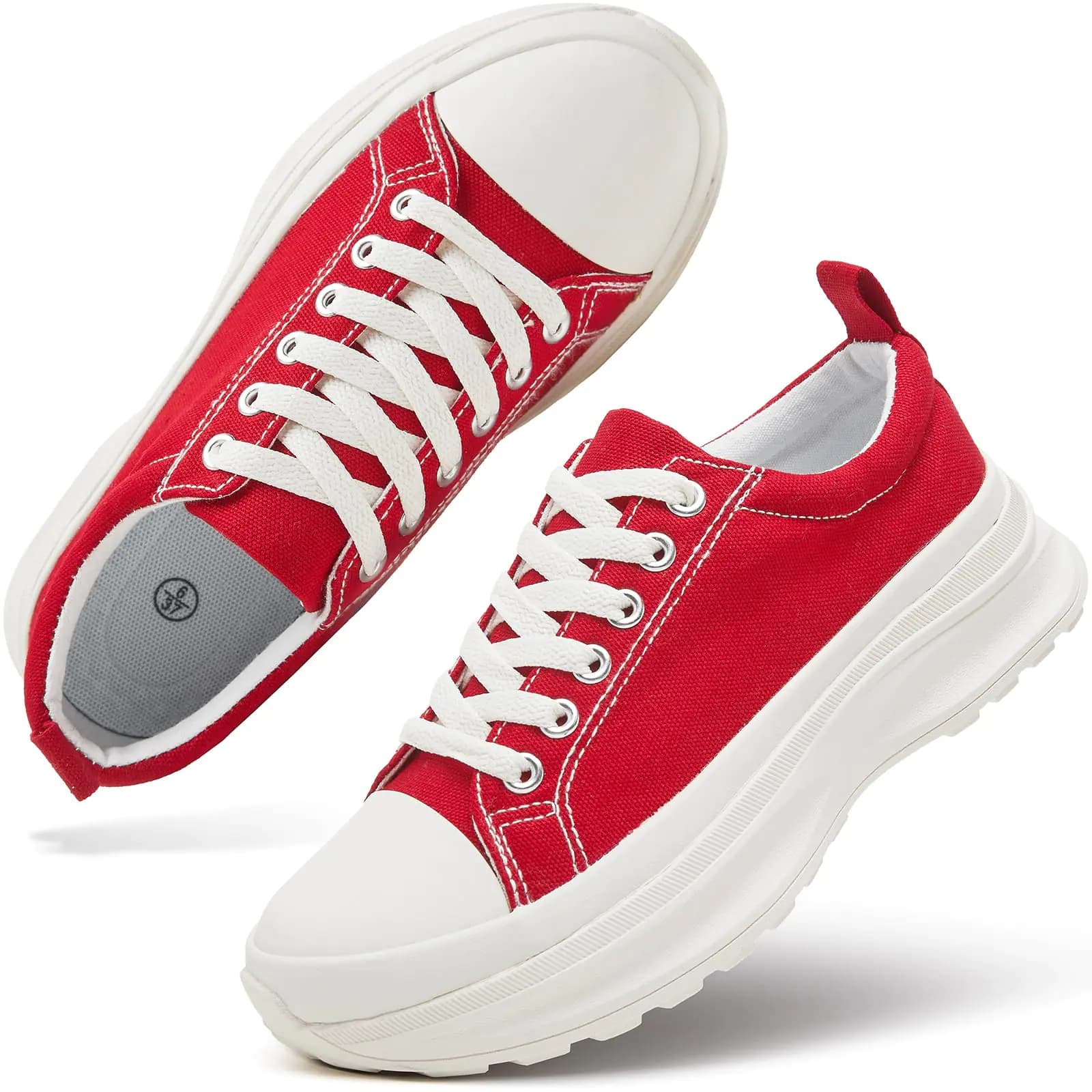 Black Canvas Platform Sneakers for Women