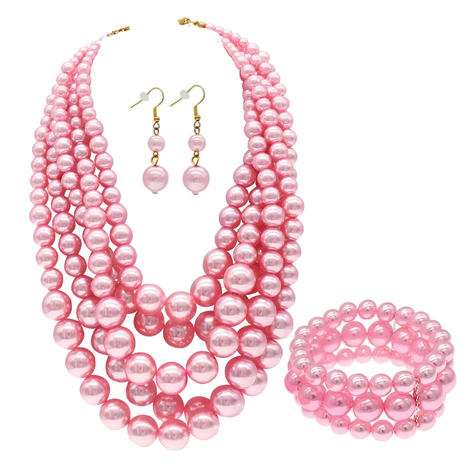 Colorful Faux Pearl Jewelry Set for Women