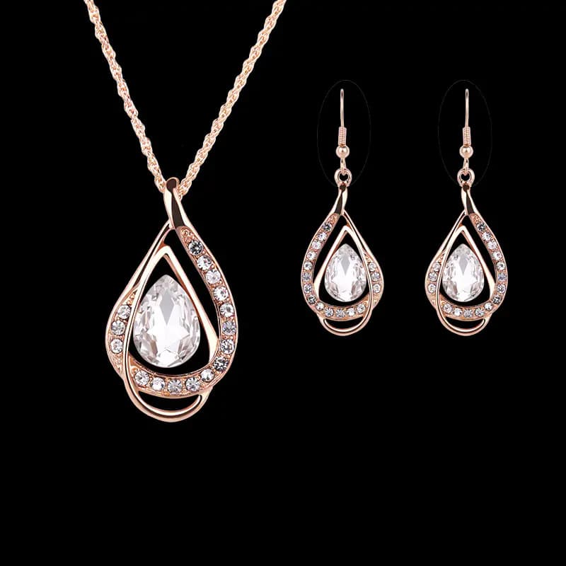 Vintage Fashion Jewelry Set: Necklace & Earrings
