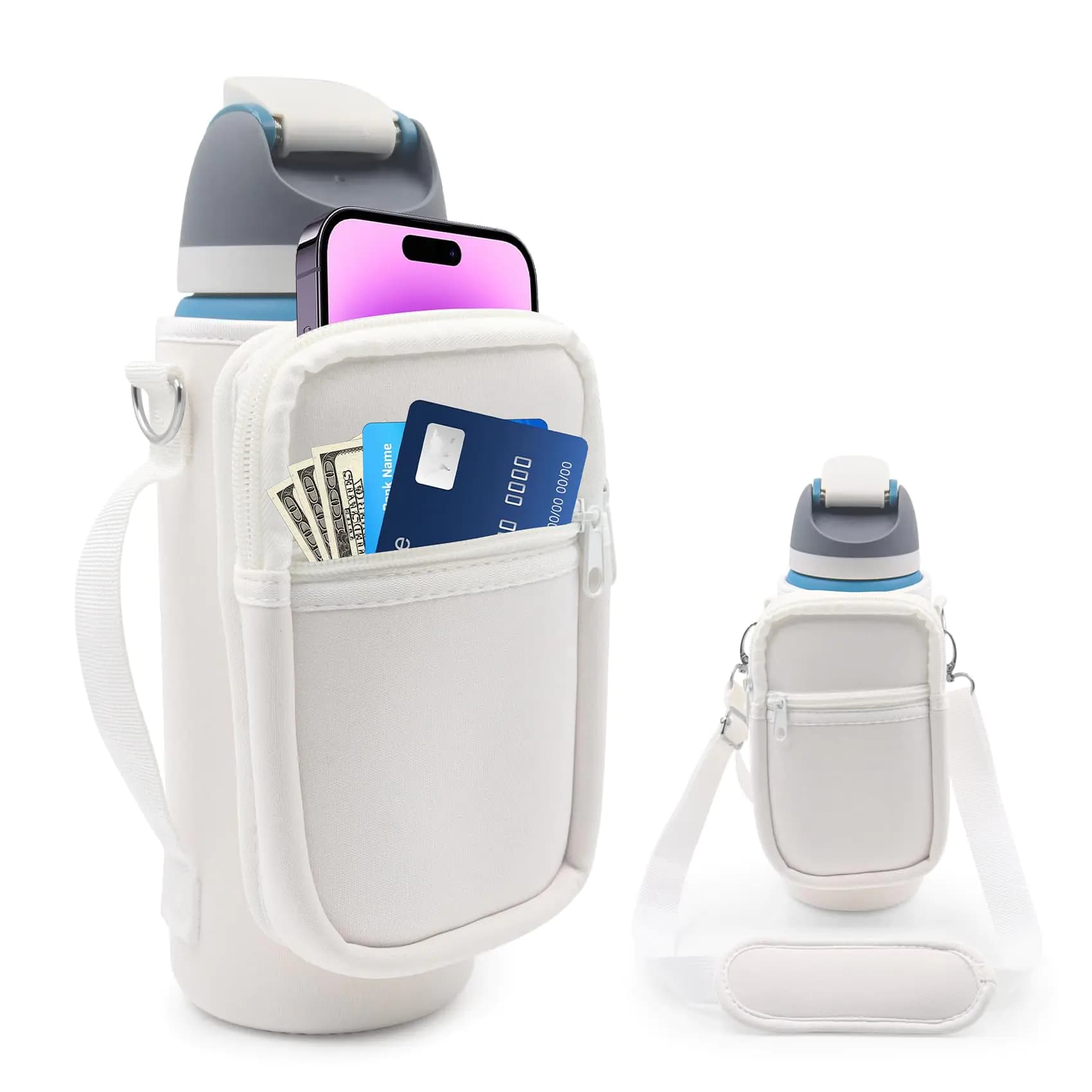 Owala FreeSip Water Bottle Carrier Sling Bag White