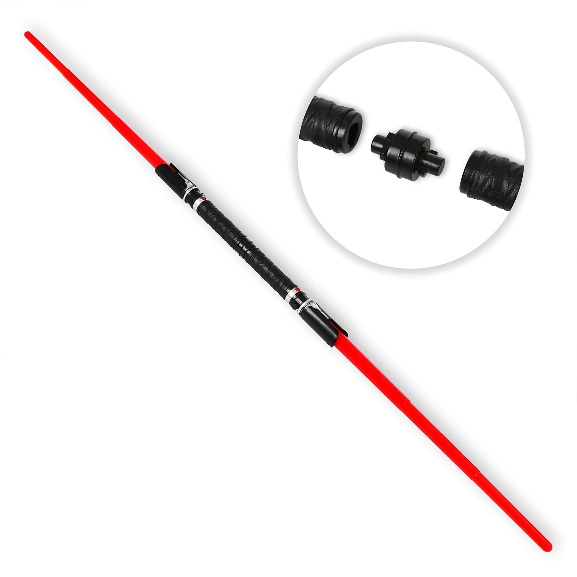 Light up Saber Toy with Electronic Lights and Sound Effect for Kids and Adults Double-Bladed Red LED Retractable Force FX Light up Saber Toy as Party Halloween Holiday Birthday Gift(2 Pack)
