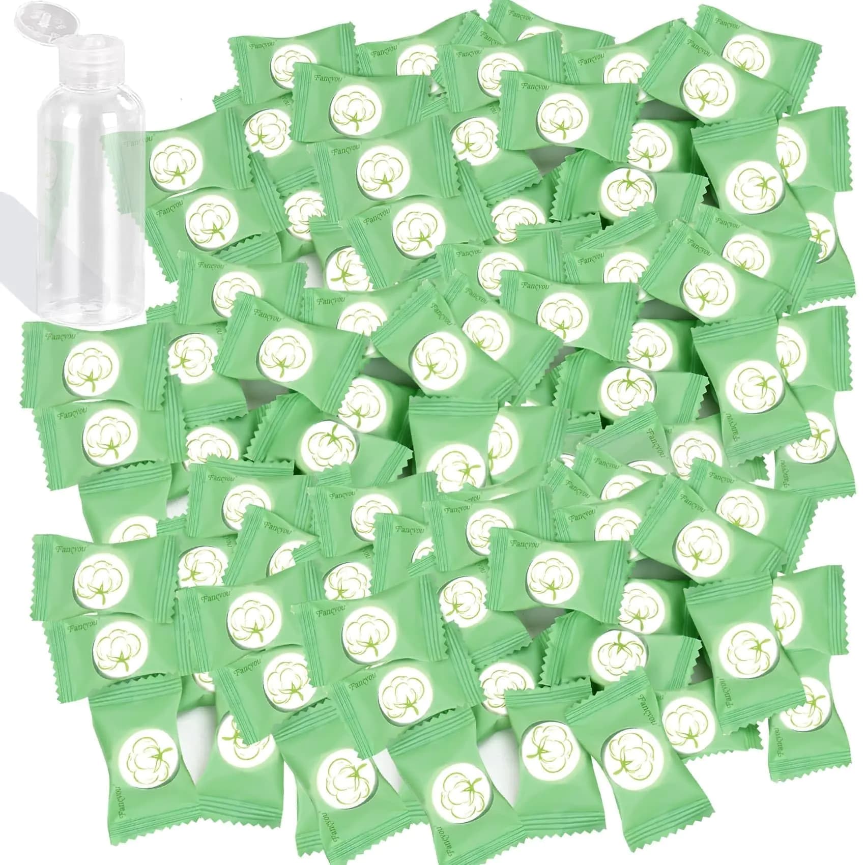 Fancyou Compressed Disposable Face Towel 300 PCSThicken Facial Cleansing Cloths TowelettesCompact Portable Wash Cotton Wipes Tablets Coin Tissues for Beauty Salon Personal Care Travel Camping(Green)