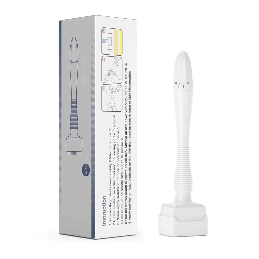 Electric Microneedle Derma Roller Pen With 15pcs Replacement Kit - Microneeding 0.25 Mm Derma Roller Beauty Pen For Women Men Tools - Grey