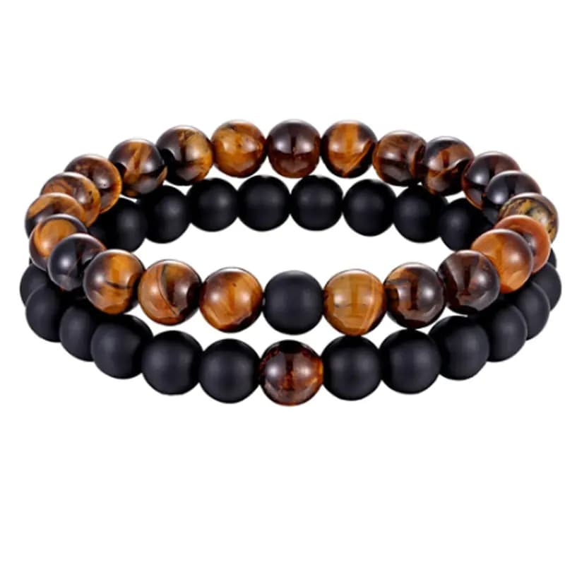 Couple's Black Yoga Bead Bracelet - Trendy Accessories