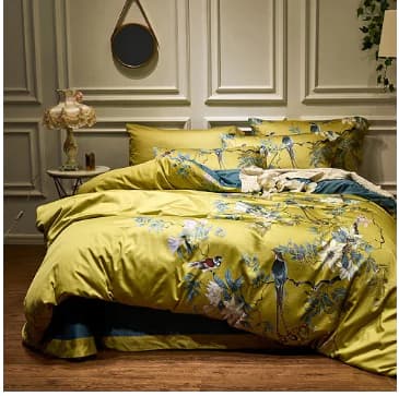 60s Long-staple Cotton Satin Bedding Set with Stripes