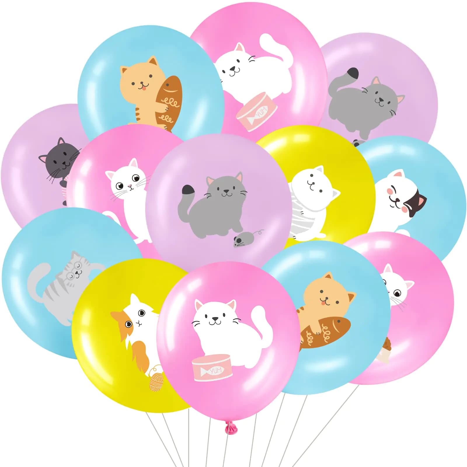 Cat Theme Latex Party Balloons 12 Inch