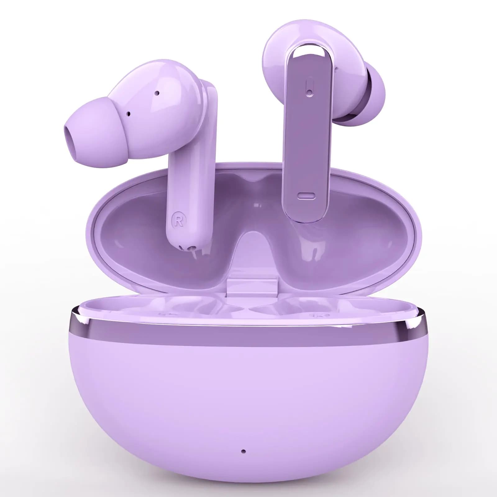 Wireless Bluetooth 5.3 Earbuds With Charging Case, Purple