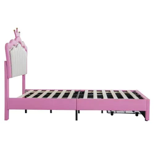 Twin Upholstered Bed Frame With LED Lights