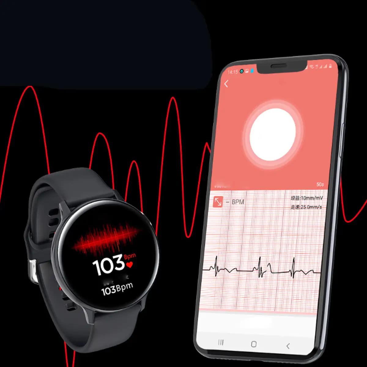 Smart Watch Round Face Health Monitoring and Activity Tracker