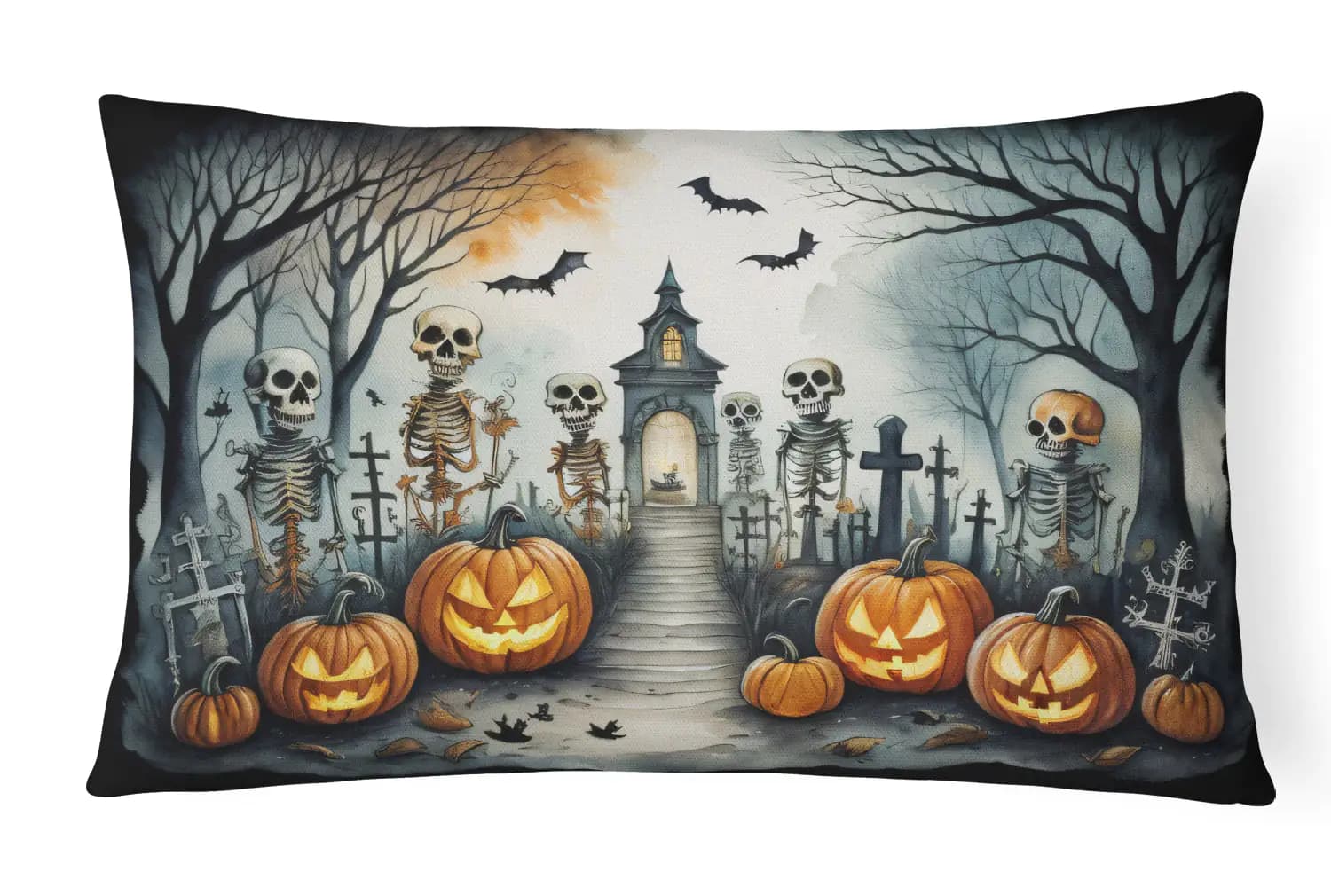 Skeleton Spooky Halloween Throw Pillow