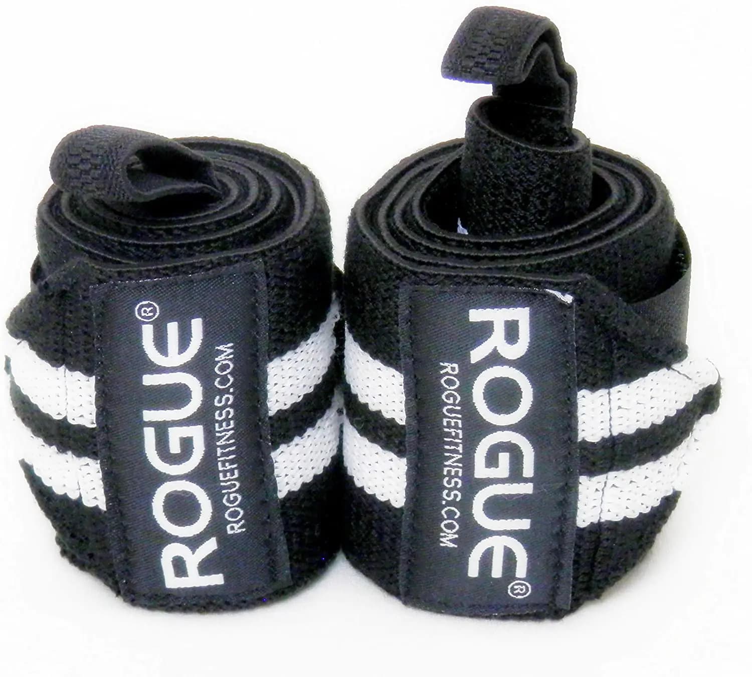 Fitness Wrist Wraps Black/White|Rogue Fitness Wrist Wraps (Black/White 18")