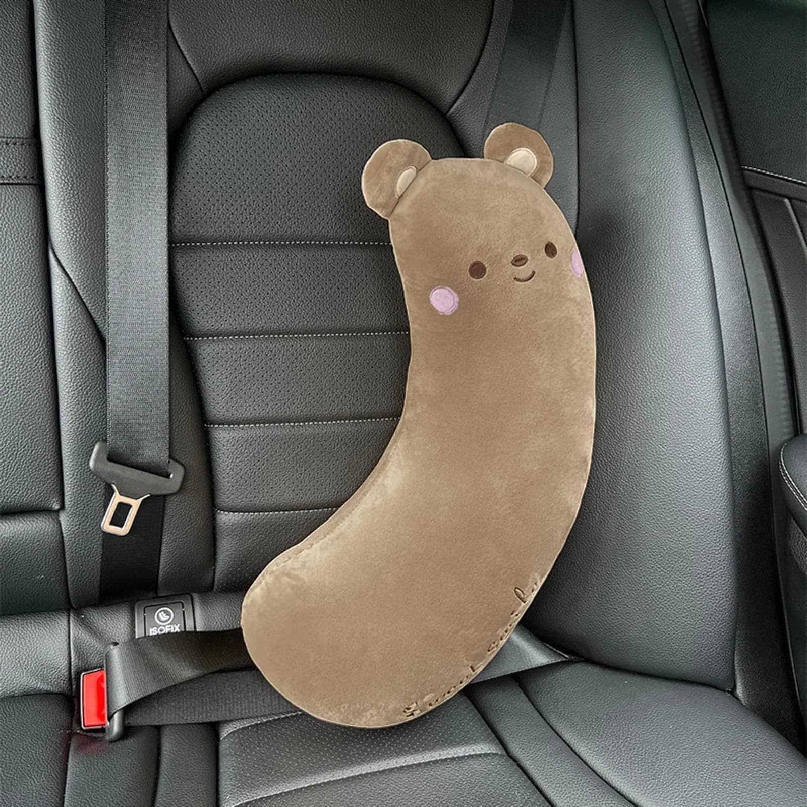 Car Seat Belt Shoulder Pad Pillow Brown