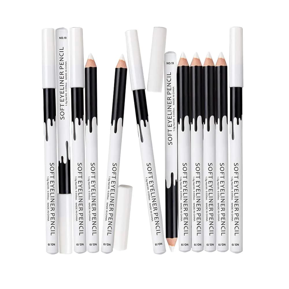 White Eyeliner Pencils Professional Waterproof Highlighter 12pc