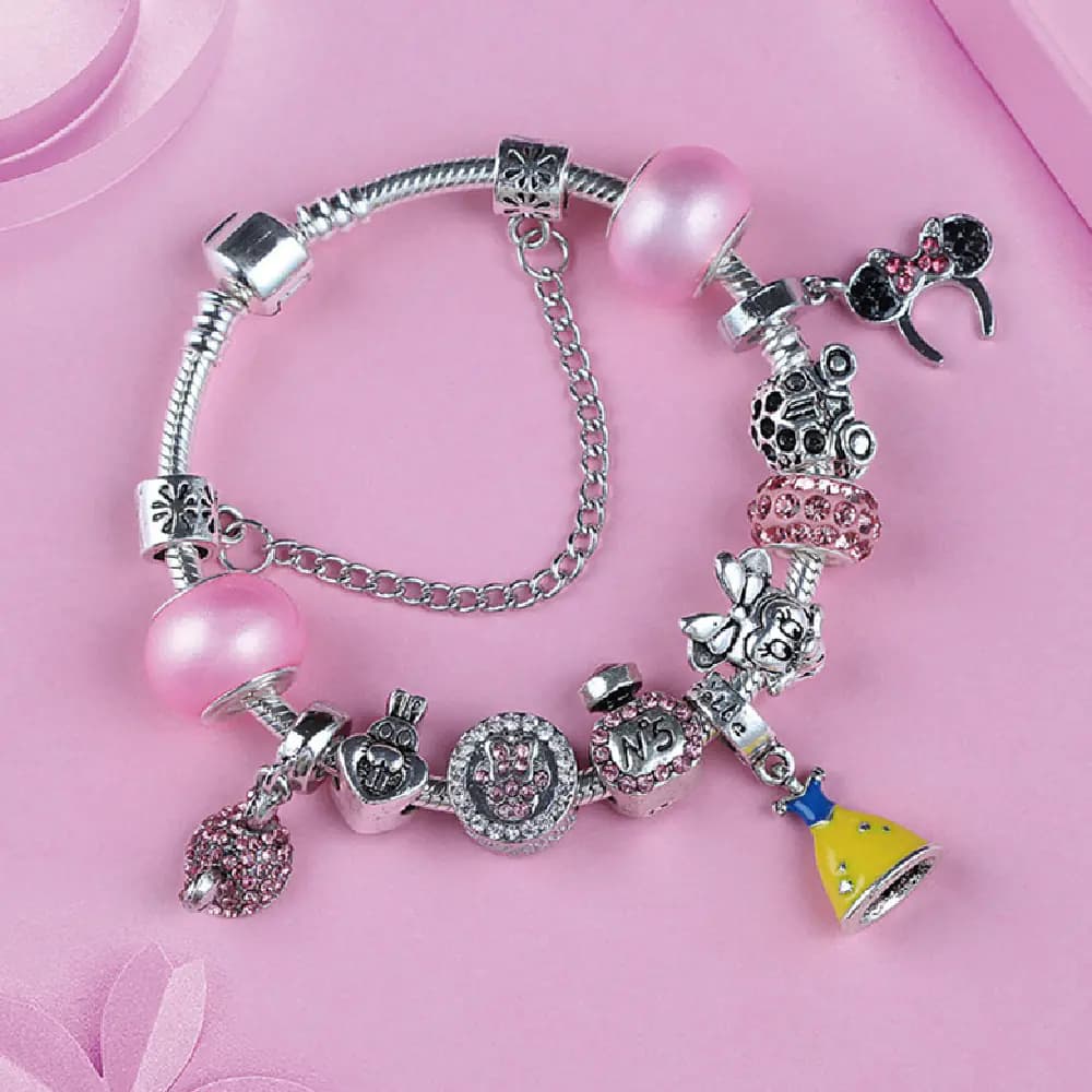 Fashion Bow Silver Beaded Crystal Jewelry Set