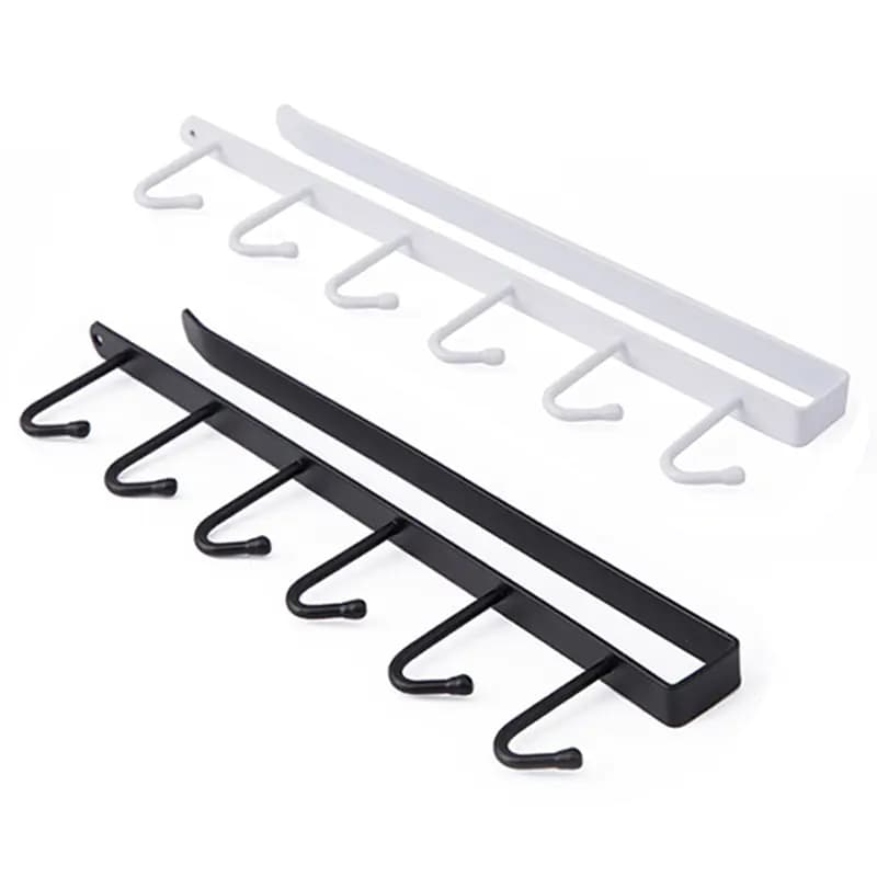 Metal Hooks Storage Shelf for Kitchen and Bathroom Organizer