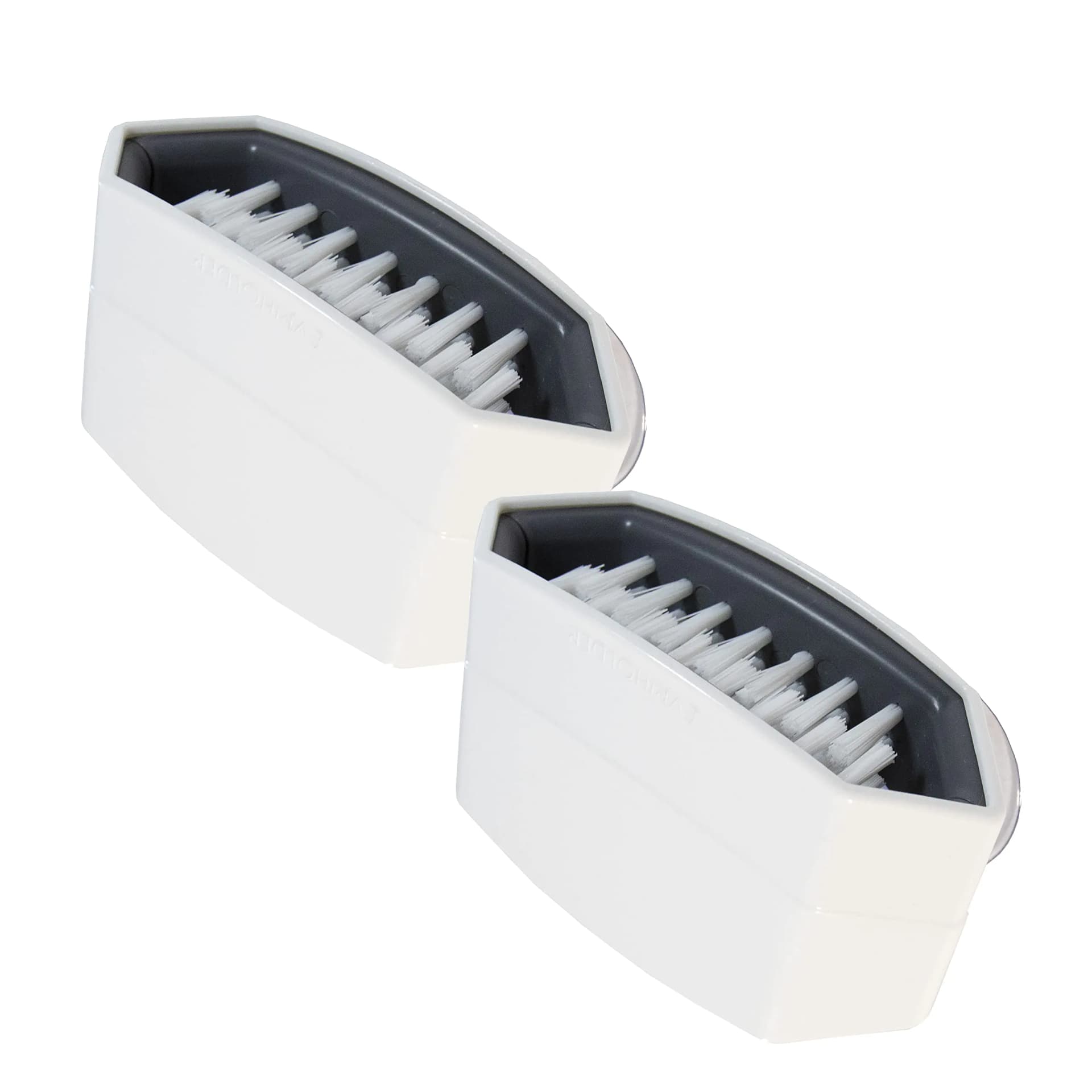Sophisti-clean Cutlery Cleaner Brush Suctioned in-Sink Silverware Scrubber Non-Scratch Bristles Easily Clean Utensils and Sharp Knives Convenient Kitchen Gadget White 2 Pack