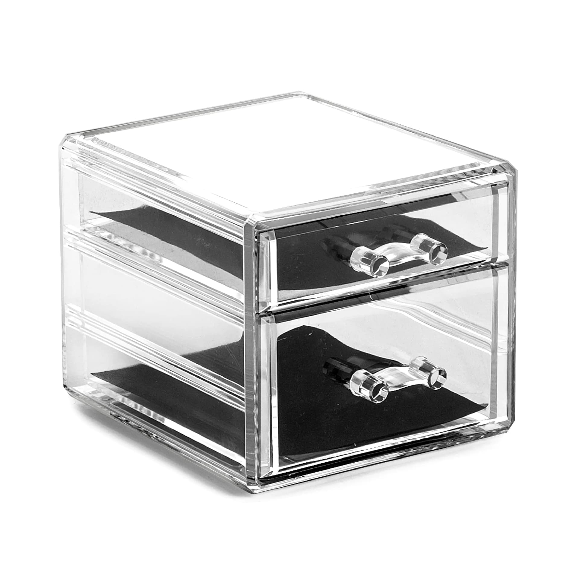 Acrylic Makeup Drawer Organizer, 2 Drawer, Clear