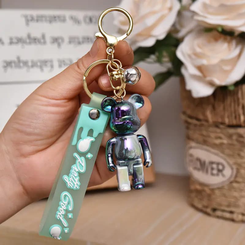 Colorful Bear Keychain for Couples and Car Accessories