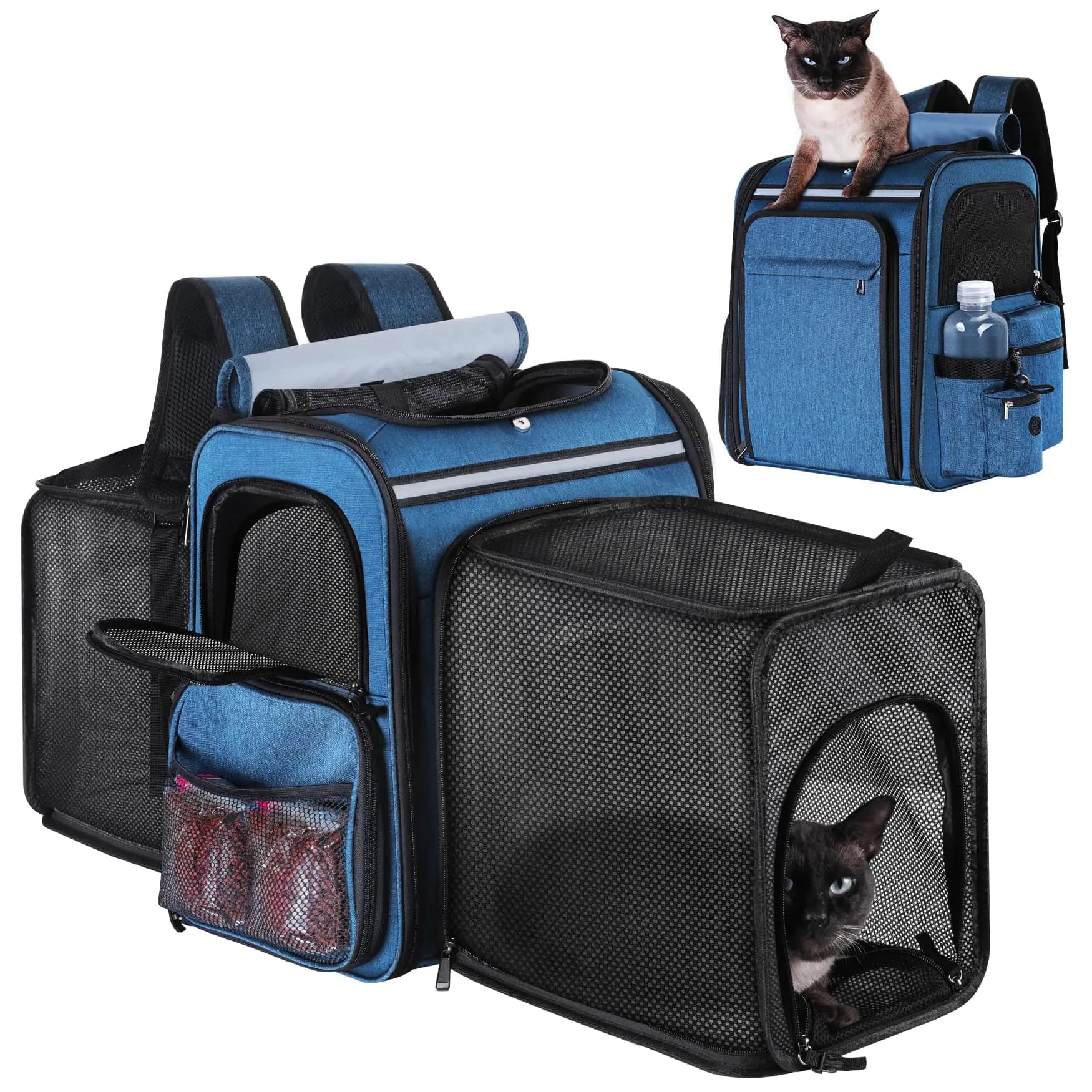 Cat and Dog Carrier Backpack, Blue