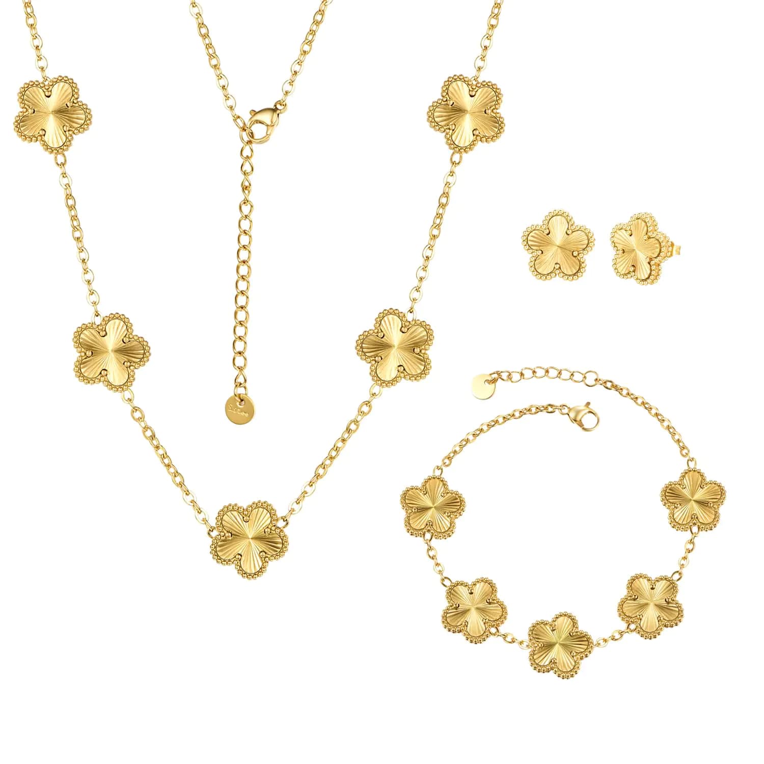 Clover Jewelry Set 14K Gold Plated