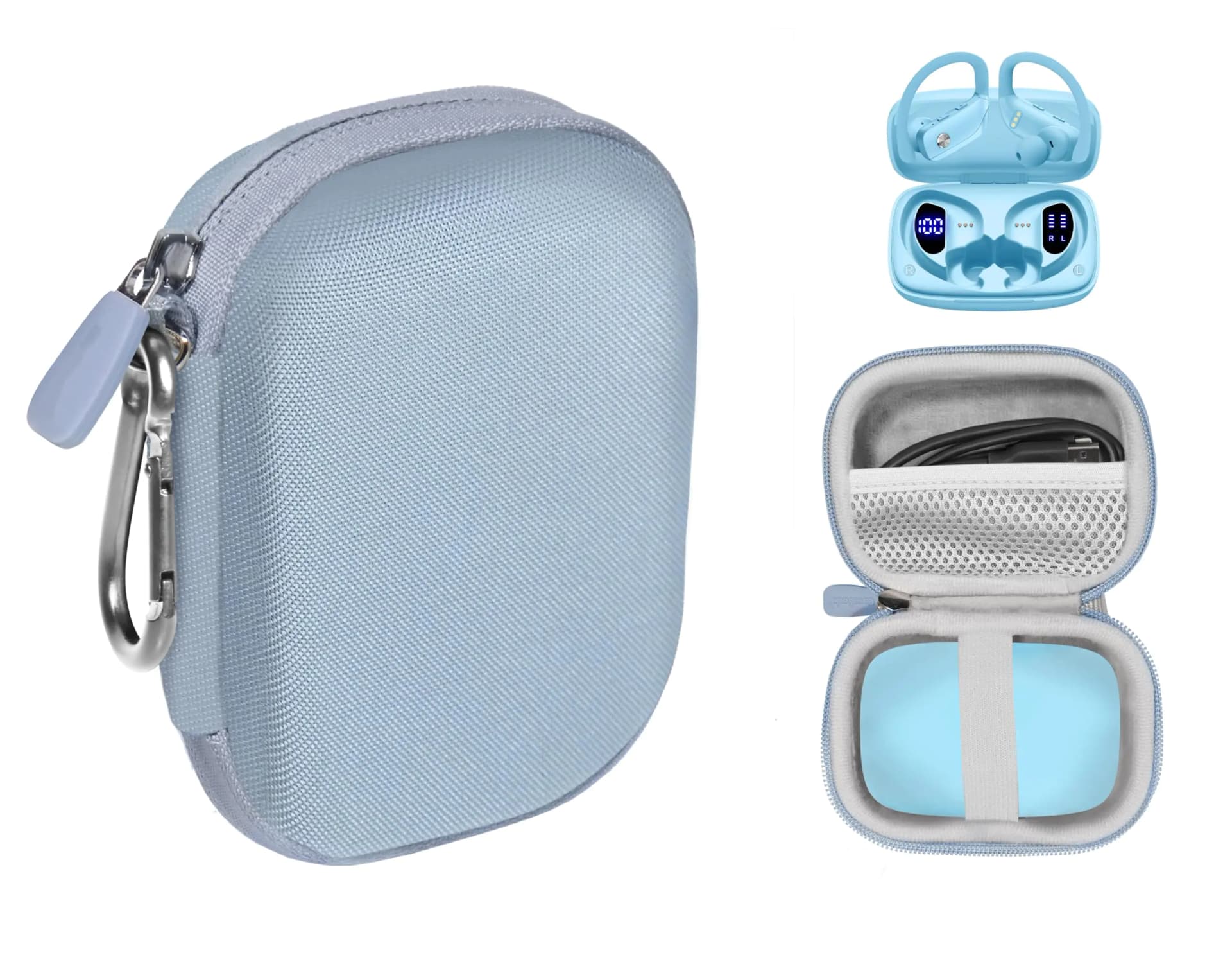 Alltravel True Wireless Earbuds Case for APEKX TOZO T10 BMANI VEATOOL Occiam Tribit (Sky Blue)