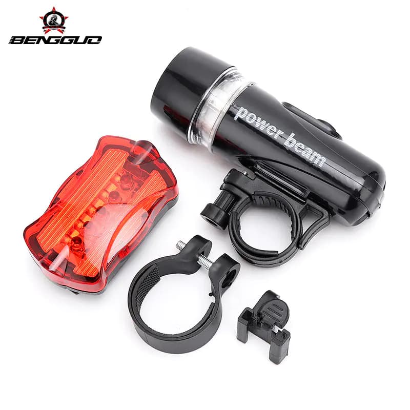 Bicycle Front and Rear Light Set with 5 LED Lights