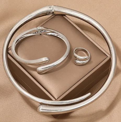 Geometric Metal Jewelry Set
