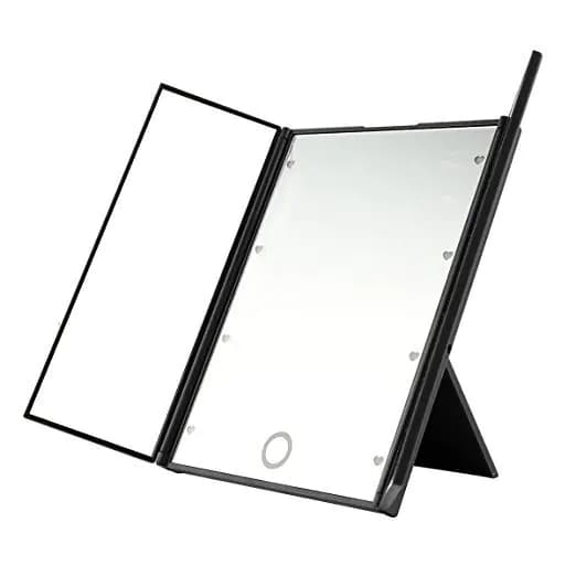 Tri-Fold Makeup Mirror with 16 LED Lights