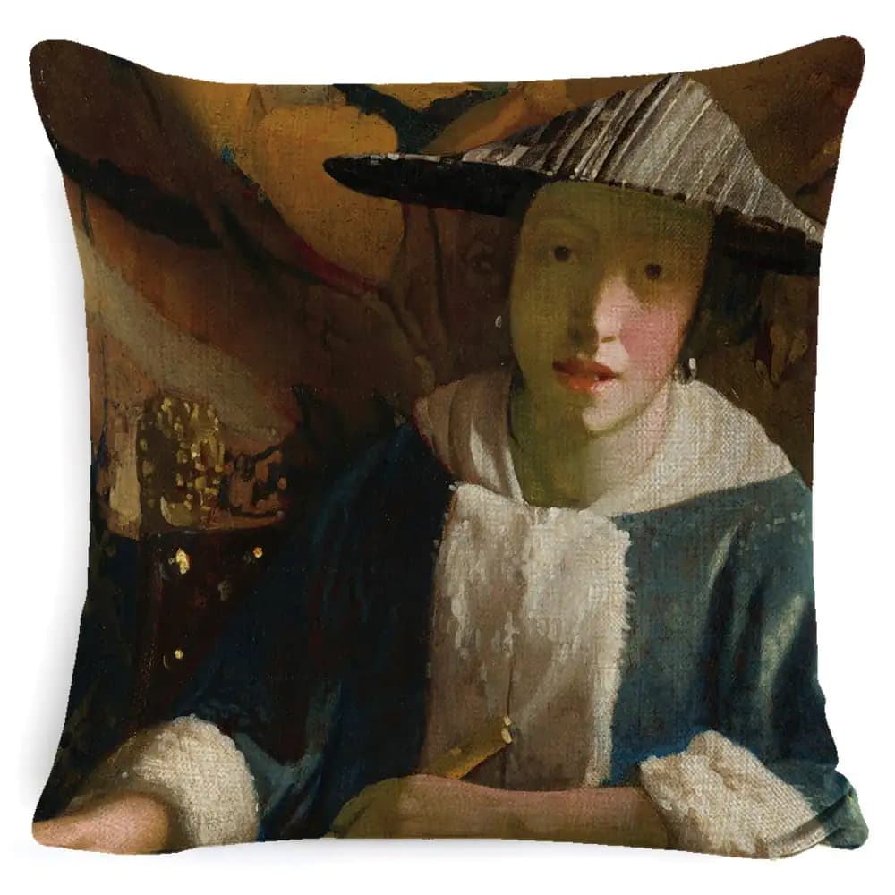 Retro Minimalist Girl Pillow for Home Decor