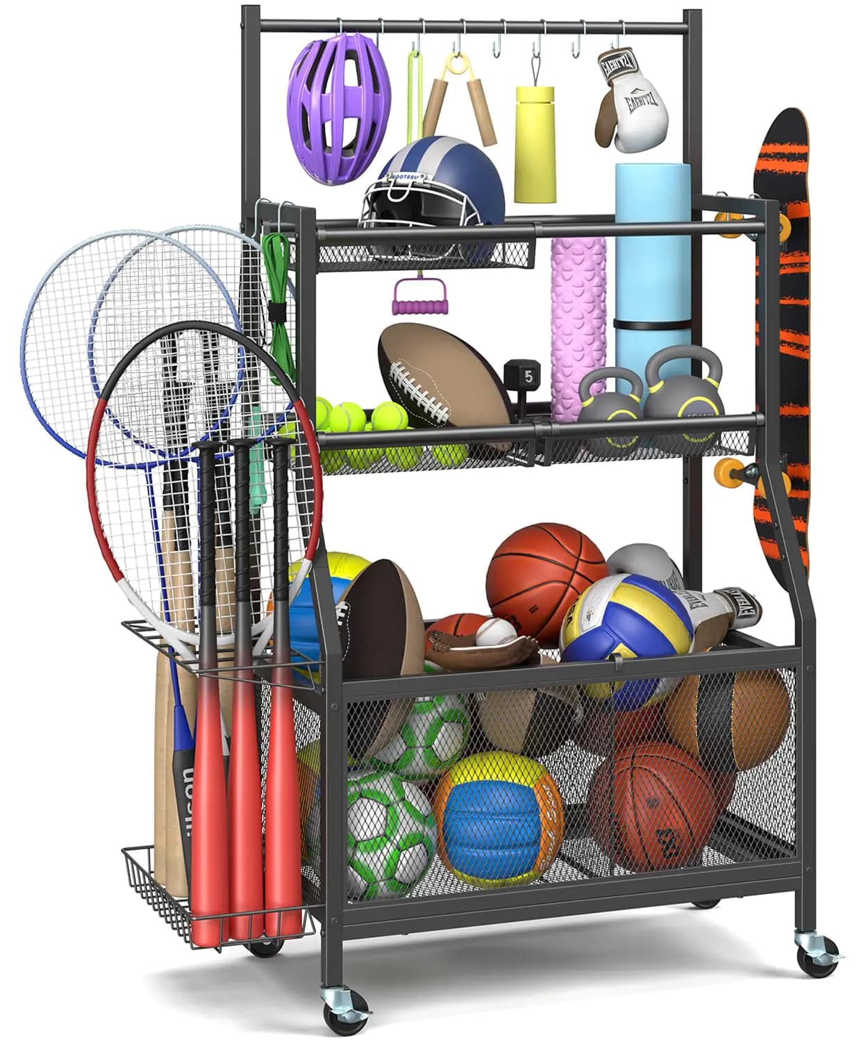 Mr Ironstone Garage Sports Equipment Organizer Cart