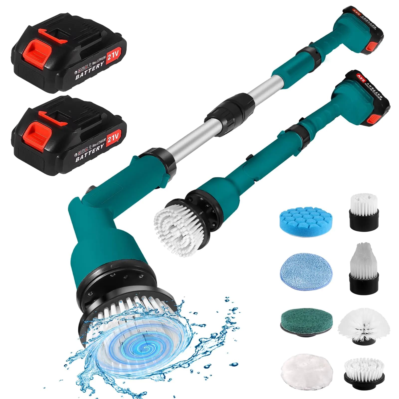Electric Spin Scrubber with Two Batteries and Charger